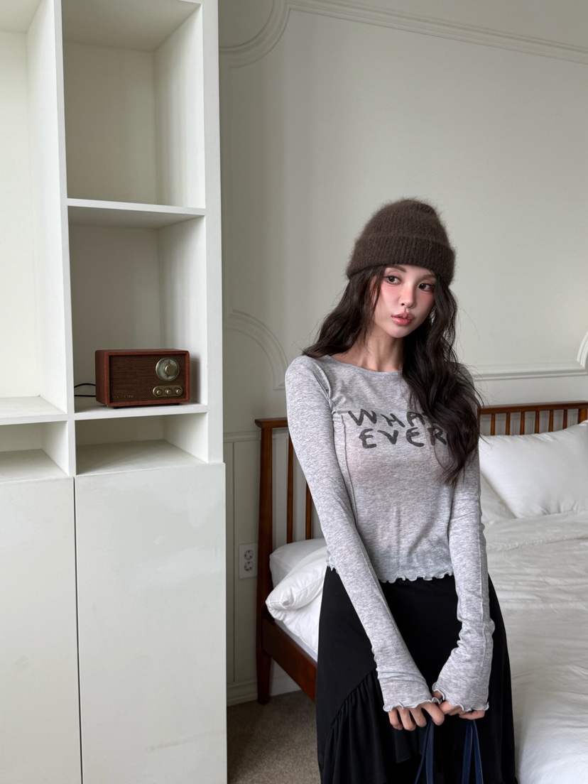 SUGAR CASE韓國直郵㊣女士新款25秋冬時尚休閑熱賣長袖T恤SUGAR CASE長袖T恤