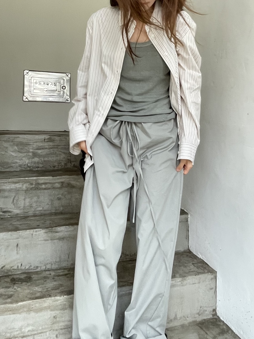 WATER/RIVER東大門㊣實拍女士新款職業熱賣真品休閑褲含腰繩WATER/RIVER休閑褲