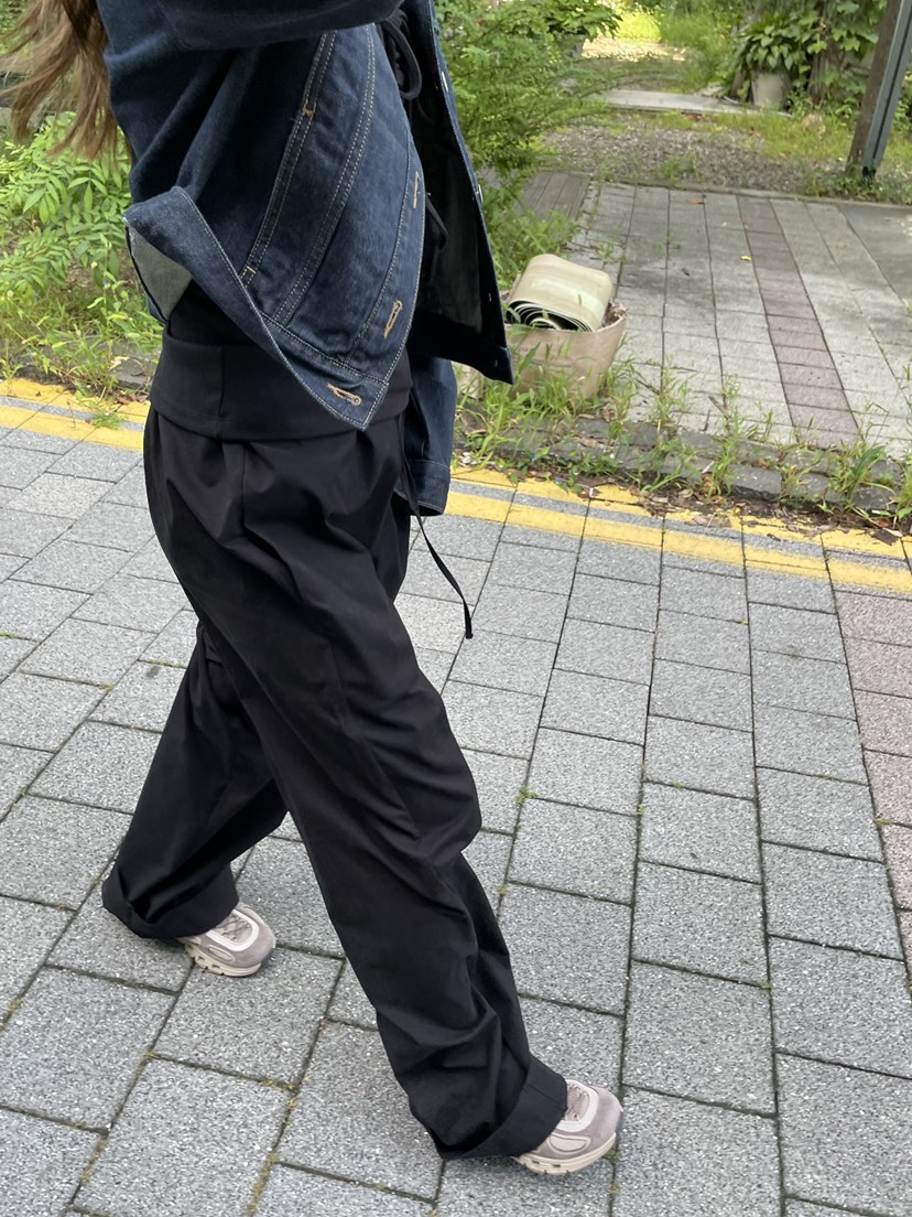 WATER/RIVER東大門㊣實拍女士新款職業熱賣真品休閑褲含腰繩WATER/RIVER休閑褲