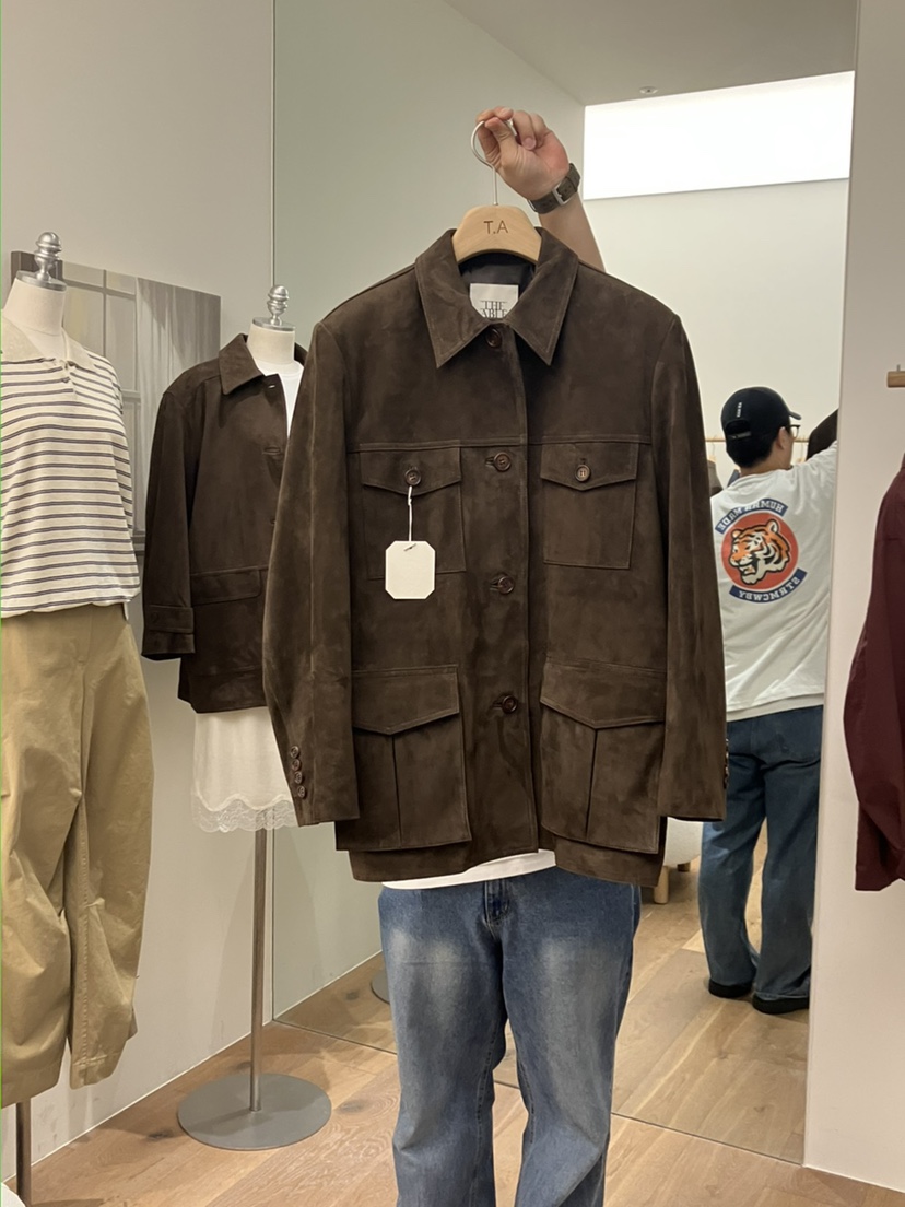 THE ABLE韓國代購㊣女裝新品休閑真品職業推薦夾克絨面革口袋THE ABLE/TA夾克