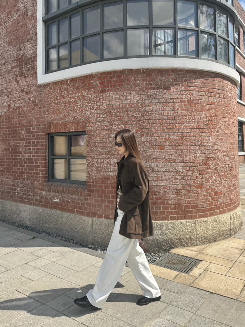THE ABLE韓國代購㊣女裝新品休閑真品職業推薦夾克絨面革口袋THE ABLE/TA夾克