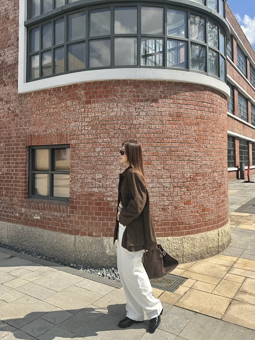 THE ABLE韓國代購㊣女裝新品休閑真品職業推薦夾克絨面革口袋THE ABLE/TA夾克