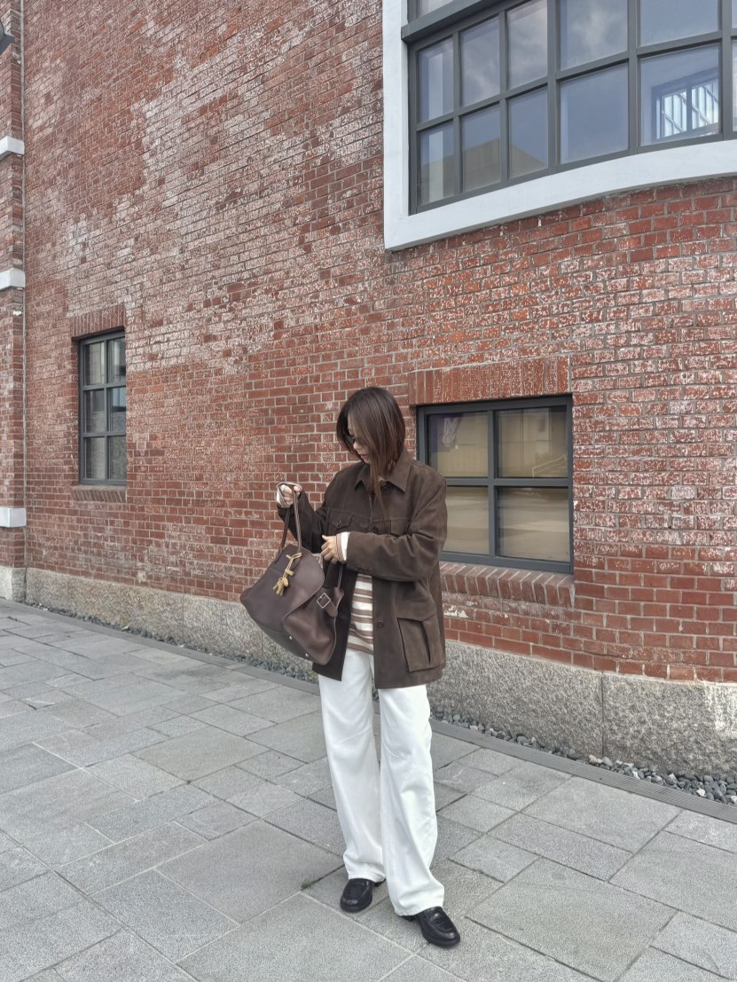 THE ABLE韓國代購㊣女裝新品休閑真品職業推薦夾克絨面革口袋THE ABLE/TA夾克