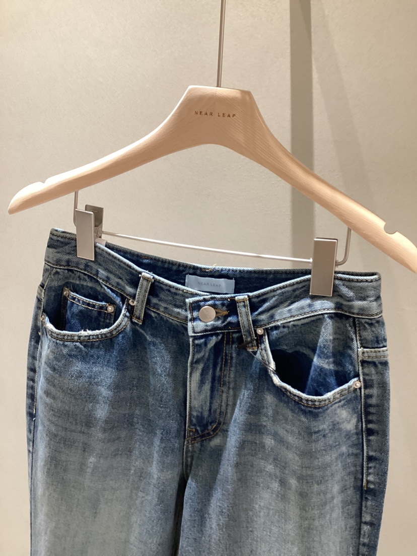 NEAR LEAP-P東大門㊣代購女士新品25秋冬時尚休閑職業牛仔褲NEAR LEAP牛仔褲