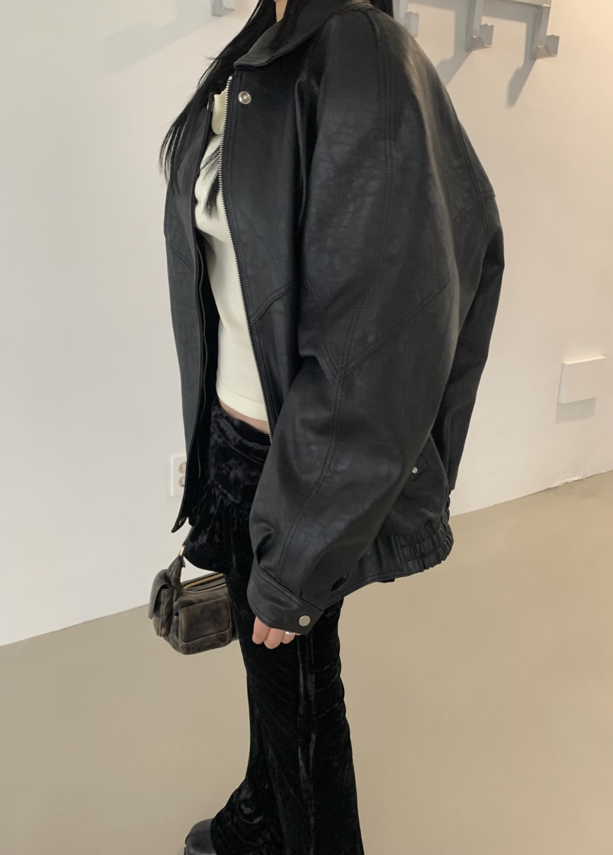 SEOLO韓國直郵㊣女士新品人氣職業熱賣時尚推薦休閑夾克皮革Seolo seoul夾克
