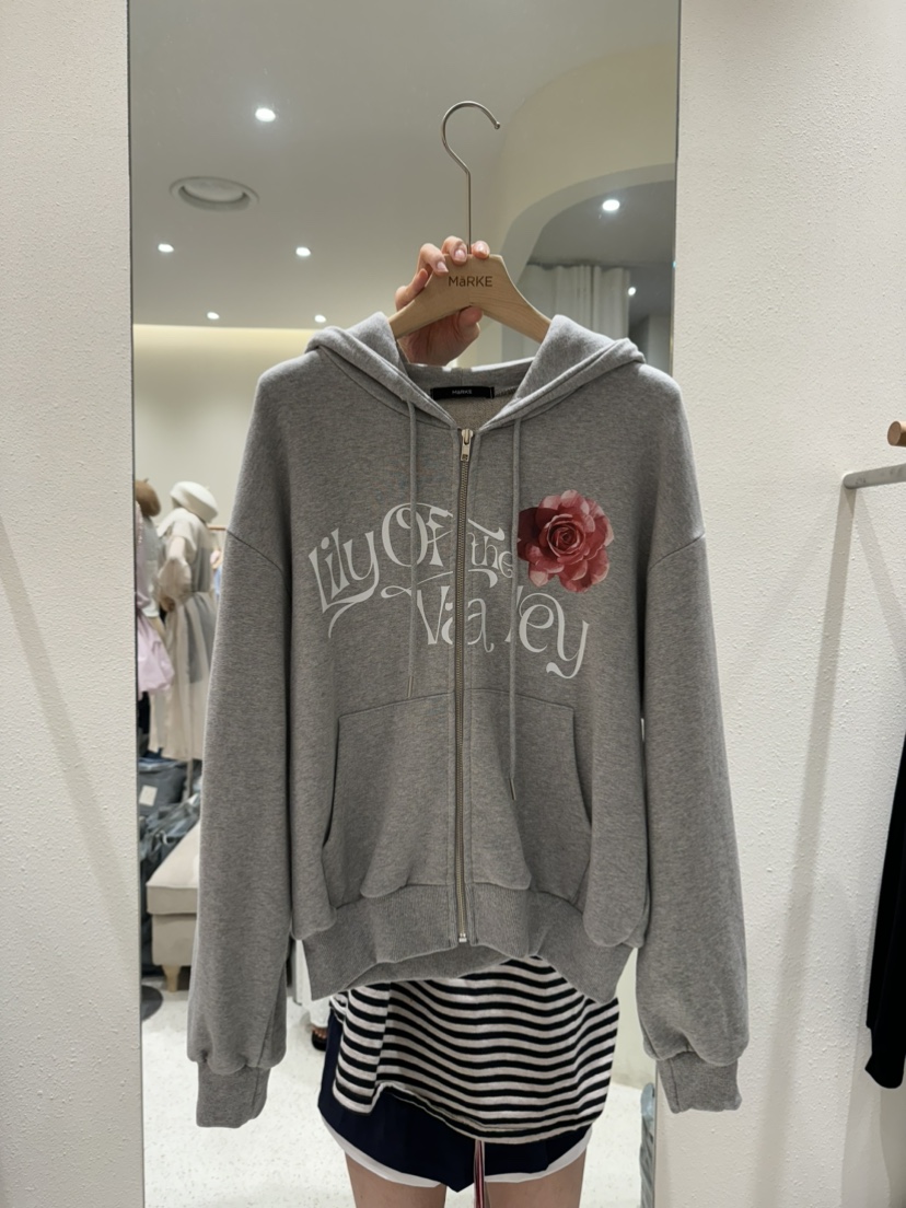 MARKE-P韓國直郵㊣女士新品熱賣時尚休閑人氣夾克連帽拉鏈衫MARKE-P夾克圖色1