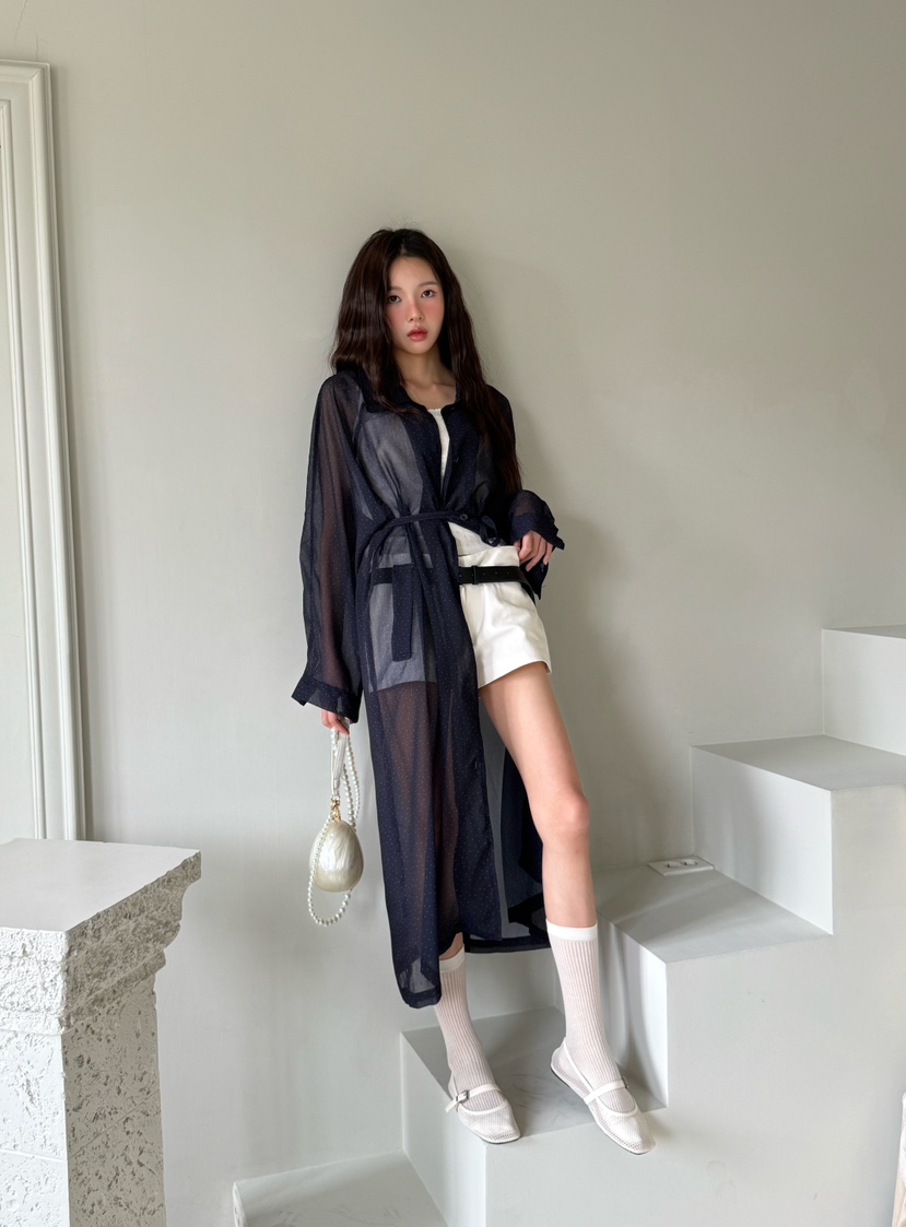 MARKE-P韓國直郵㊣女士新款推薦職業25秋冬長款風衣含腰繩透視MARKE-P長款風衣