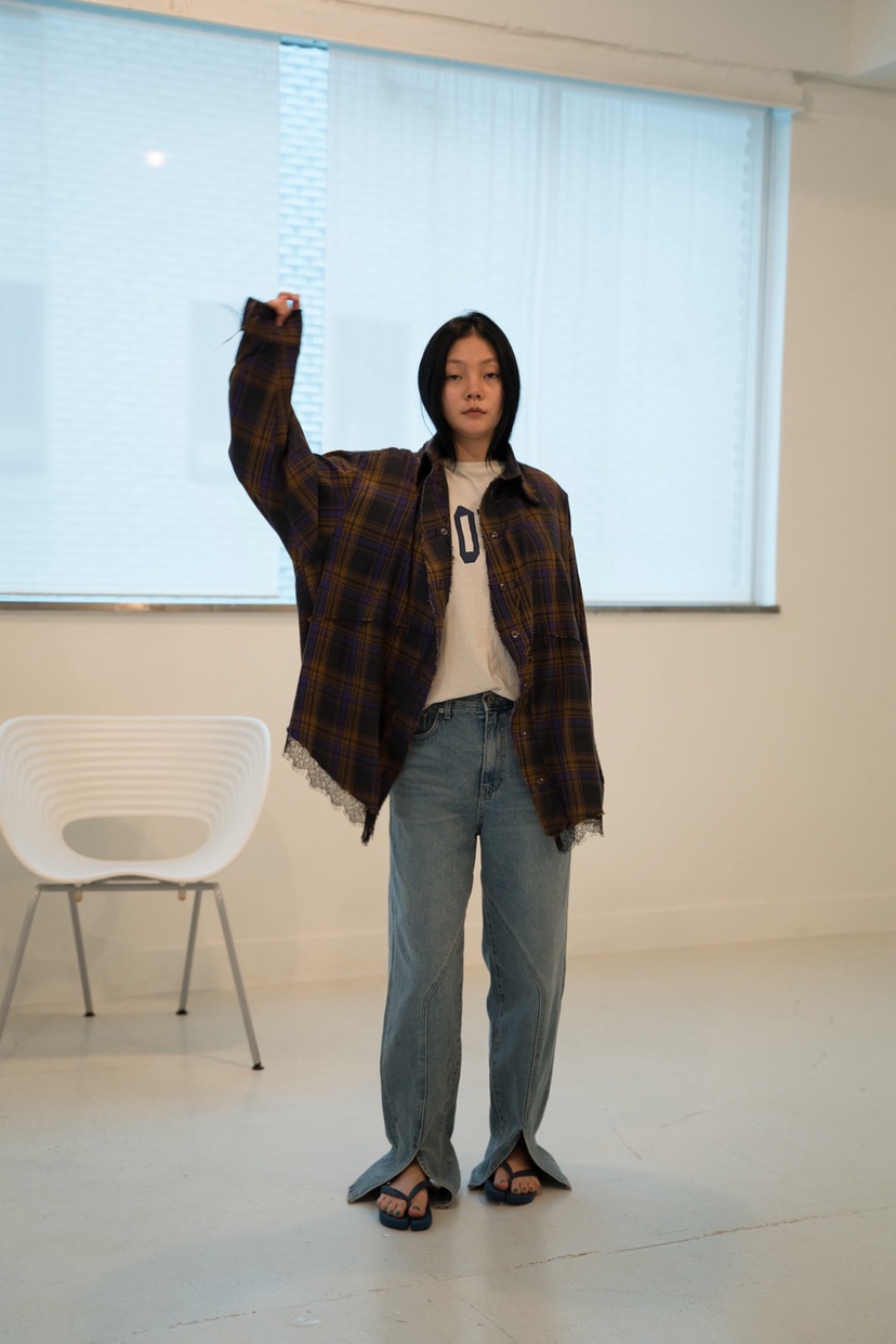 FRANC—L韓國代購㊣女裝新款推薦休閑真品熱賣襯衫蕾絲衫復古FRANC襯衫/蕾絲衫