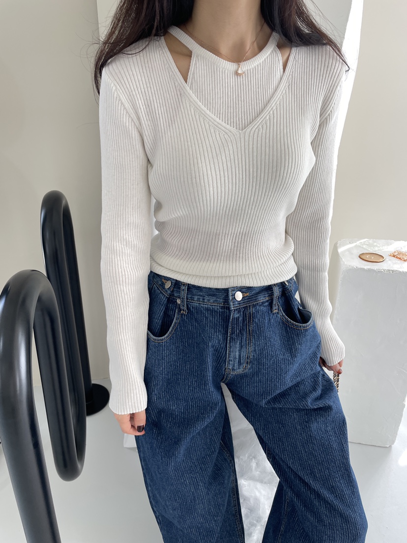 CHAHEE東大門㊣代購女裝新款職業真品25秋冬人氣針織衫羅紋CHAHEE針織衫