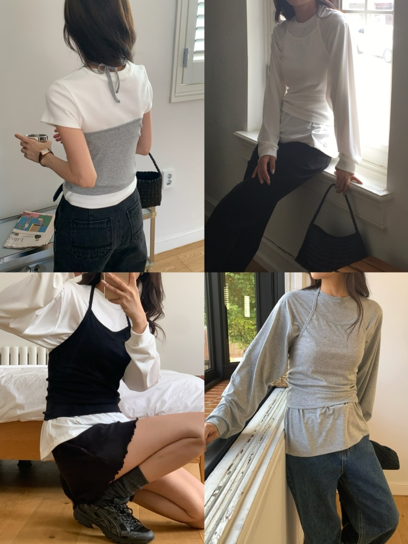 BLEECKER韓國直郵㊣女士新品熱賣推薦職業25秋冬人氣長袖T恤BLEECKER長袖T恤