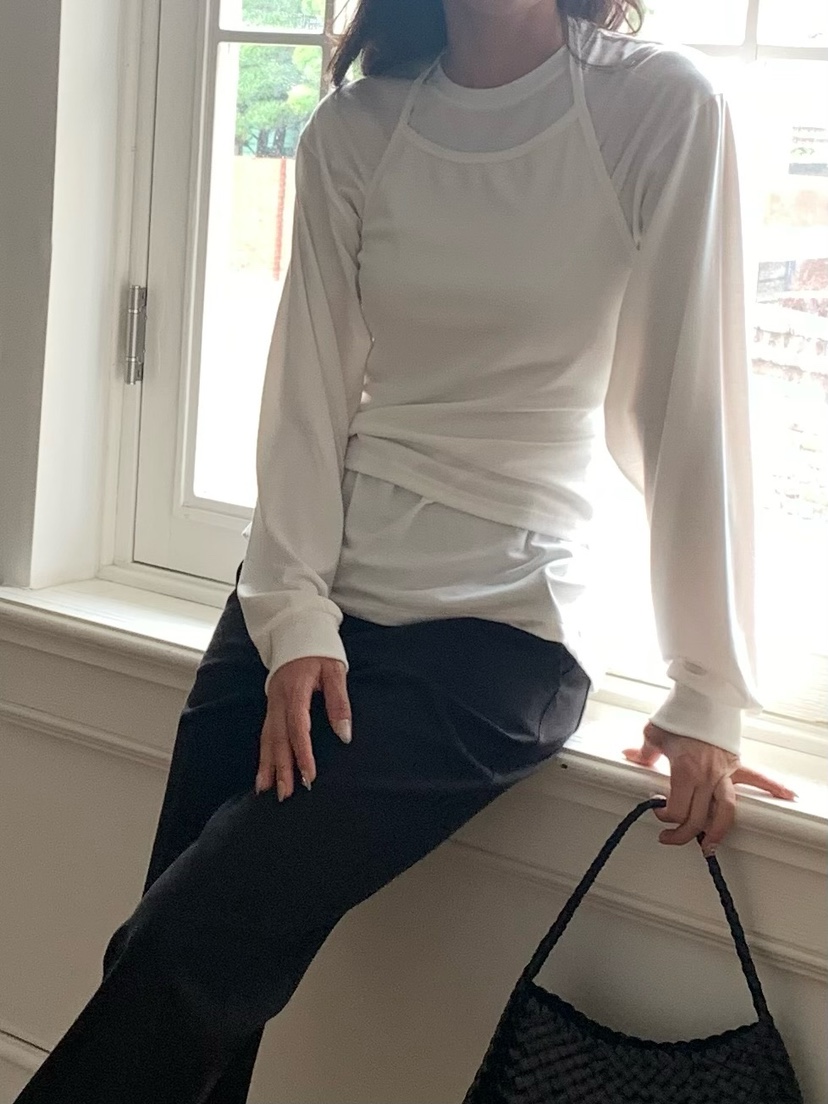 BLEECKER韓國直郵㊣女士新品熱賣推薦職業25秋冬人氣長袖T恤BLEECKER長袖T恤