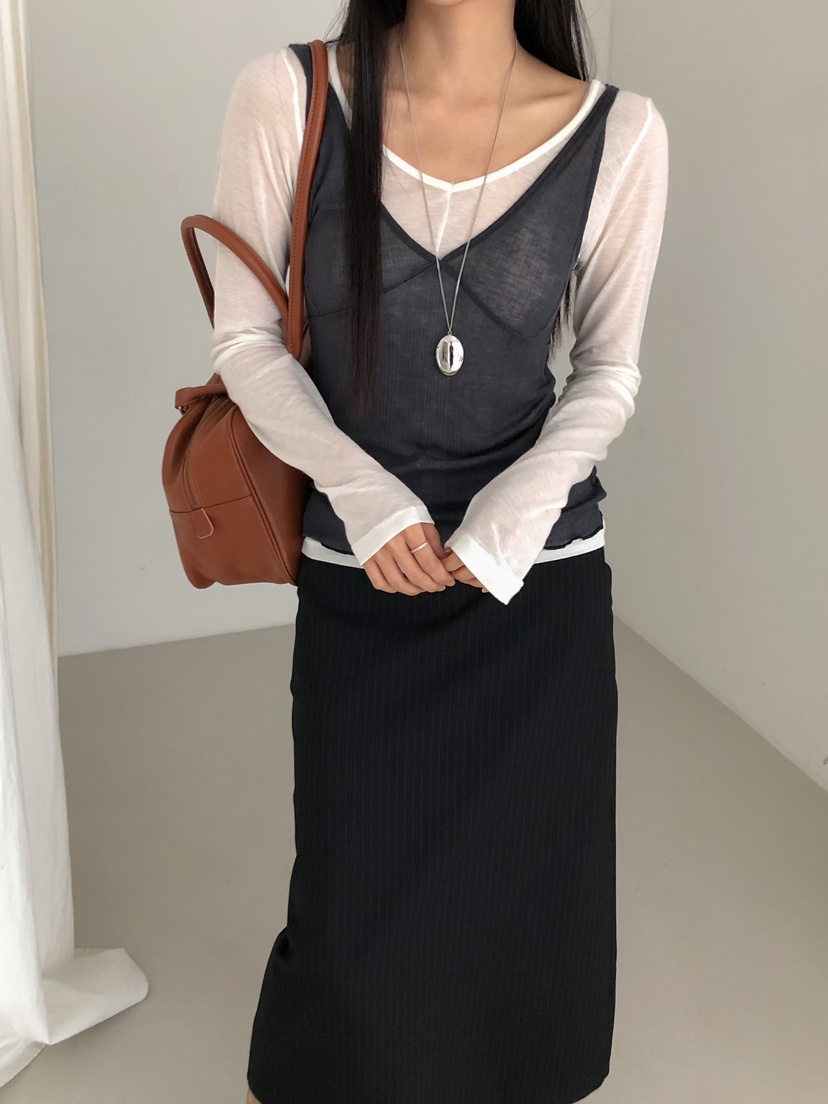 ROUGH韓國直郵㊣女裝新品推薦真品25秋冬休閑時尚職業長袖T恤ROUGH長袖T恤