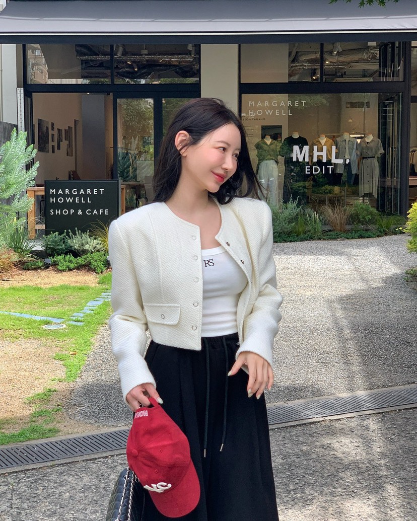 REVE CITE-L東大門㊣直郵女裝新品時尚25秋冬推薦夾克粗花呢REVE CITE夾克