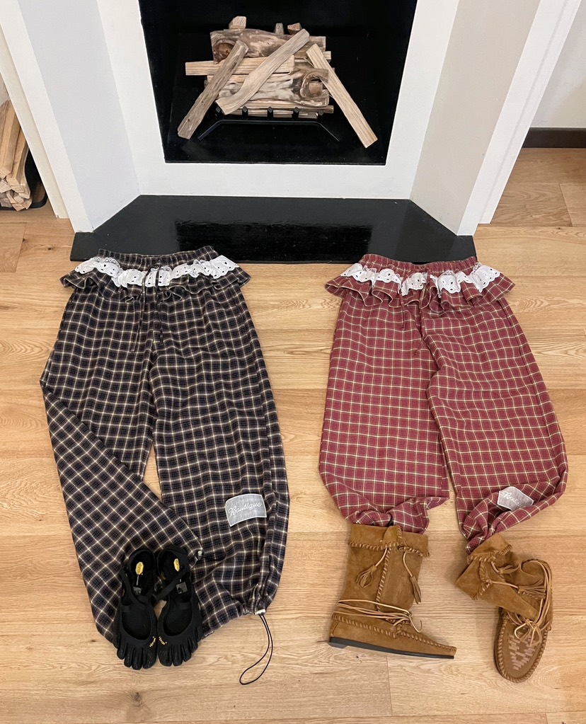 BOUTIQUE-L東大門㊣實拍女裝新品休閑真品時尚職業休閑褲格紋BOUTIQUE-L休閑褲