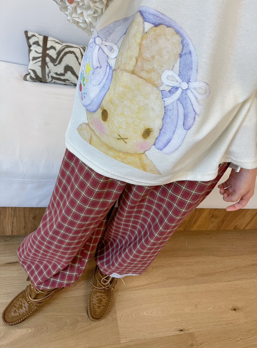 BOUTIQUE-L東大門㊣實拍女裝新品休閑真品時尚職業休閑褲格紋BOUTIQUE-L休閑褲