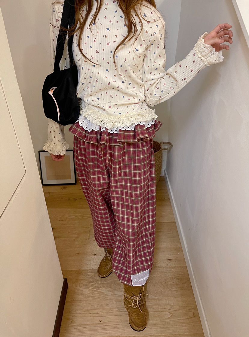 BOUTIQUE-L東大門㊣實拍女裝新品休閑真品時尚職業休閑褲格紋BOUTIQUE-L休閑褲