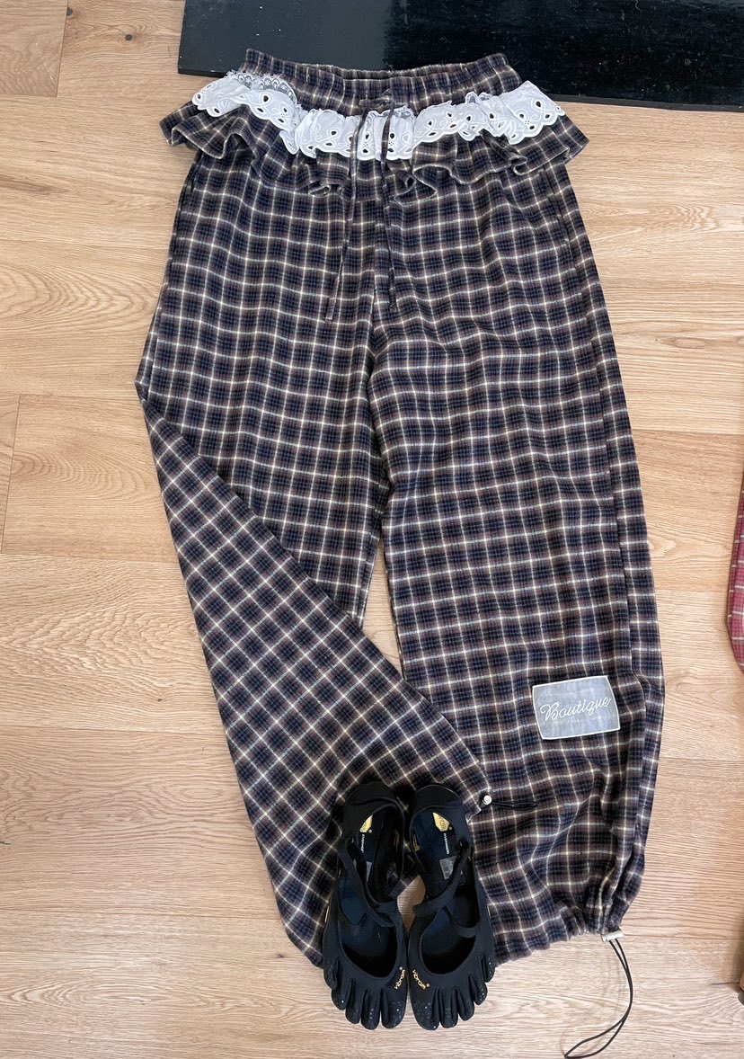 BOUTIQUE-L東大門㊣實拍女裝新品休閑真品時尚職業休閑褲格紋BOUTIQUE-L休閑褲圖色2