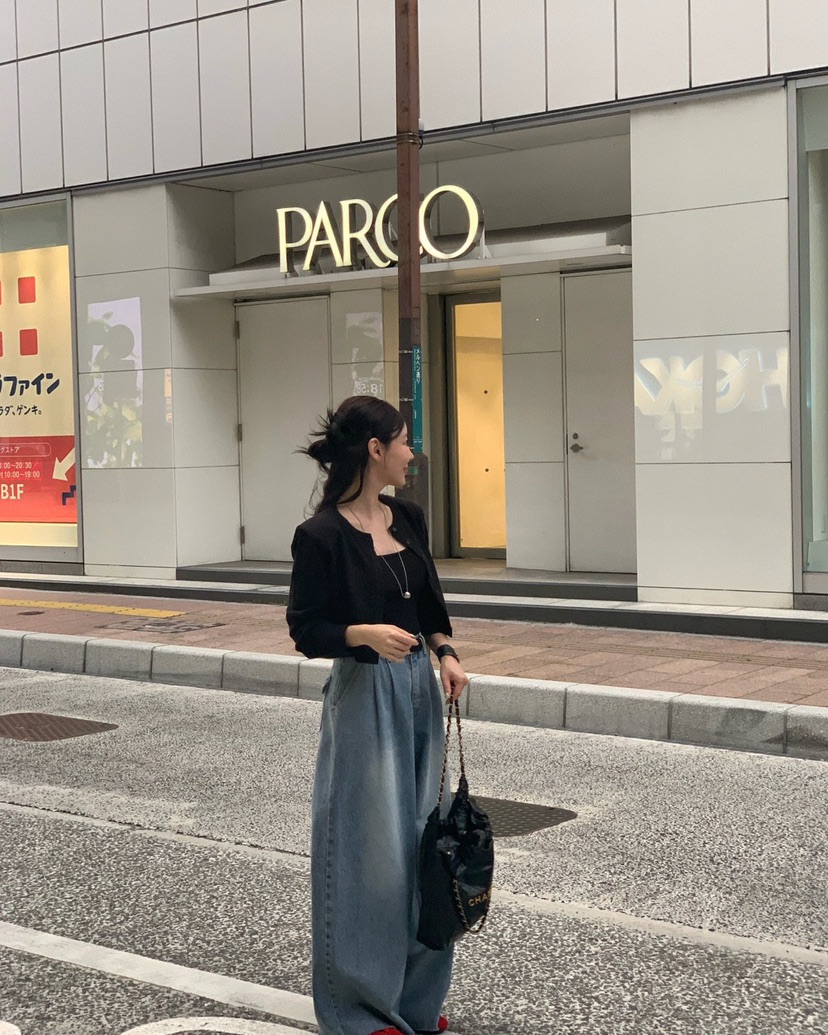 REVE CITE-L東大門㊣實拍女裝新品推薦真品職業牛仔褲口袋REVE CITE牛仔褲