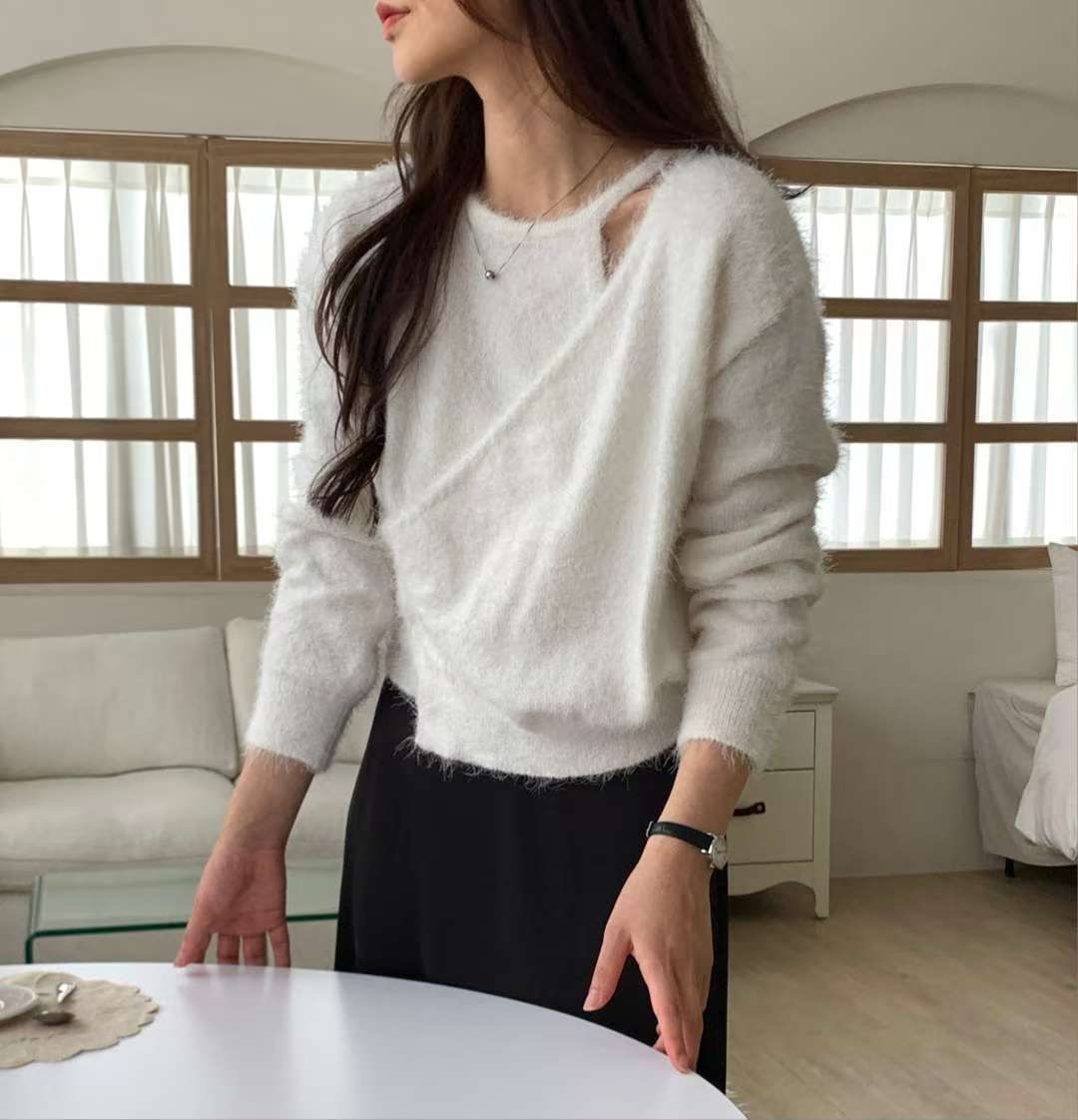 LOOK韓國代購㊣女裝新品推薦25秋冬休閑真品時尚人氣針織衫LOOK針織衫圖色2