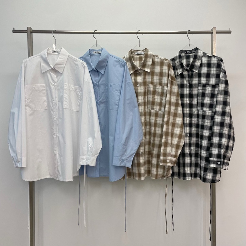 REVE CITE-L韓國代購㊣女裝新品25秋冬真品襯衫蕾絲衫口袋REVE CITE襯衫/蕾絲衫