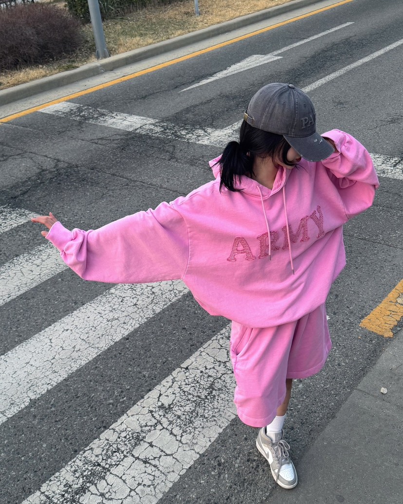 #韓國代購㊣女裝新款25秋冬休閑推薦時尚衛衣男女同款連帽衫THE CLAP-男裝衛衣