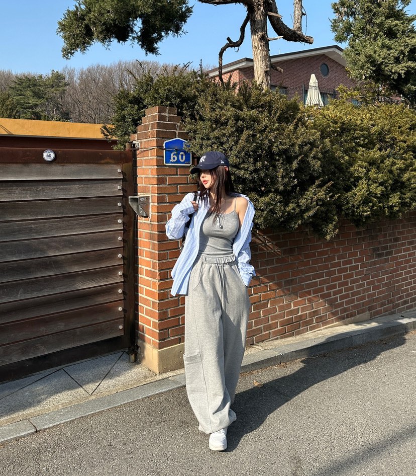 #東大門㊣代購女士新品熱賣時尚休閑推薦真品職業休閑褲口袋THE CLAP-男裝休閑褲