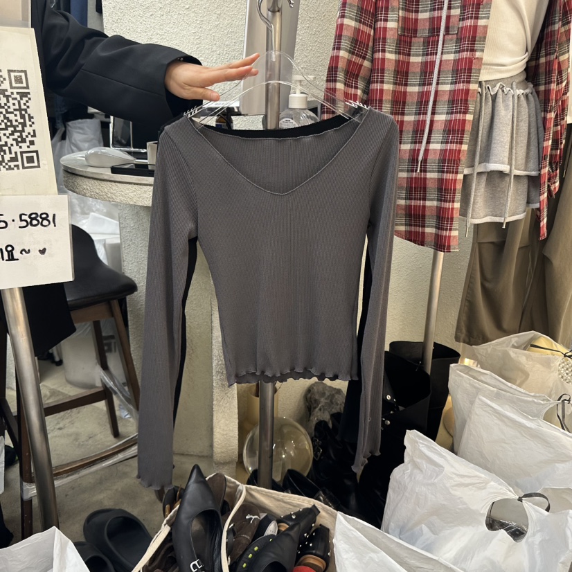 MAGOT韓國代購㊣女裝新品熱賣25秋冬休閑真品推薦人氣長袖T恤IIIΛGOT/MAGOT長袖T恤圖色3