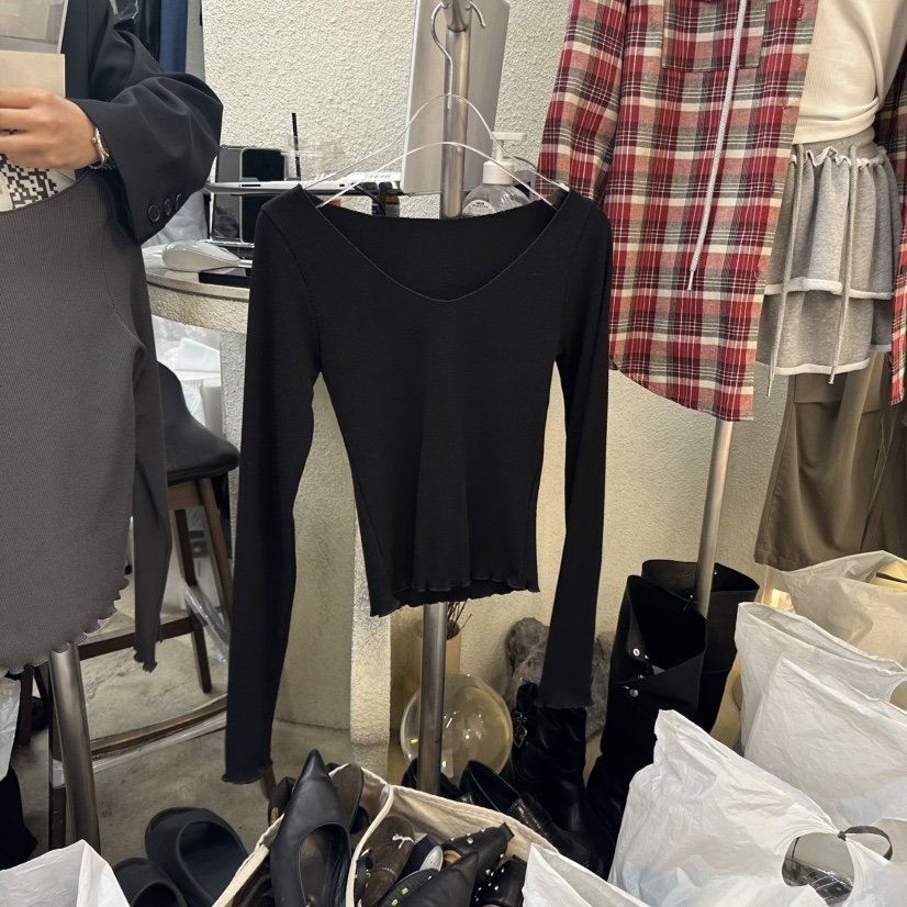MAGOT韓國代購㊣女裝新品熱賣25秋冬休閑真品推薦人氣長袖T恤IIIΛGOT/MAGOT長袖T恤圖色4