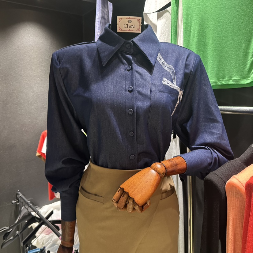 CHAVI東大門㊣實拍女裝新品熱賣休閑人氣時尚25秋冬襯衫蕾絲衫CHAVI襯衫/蕾絲衫圖色3