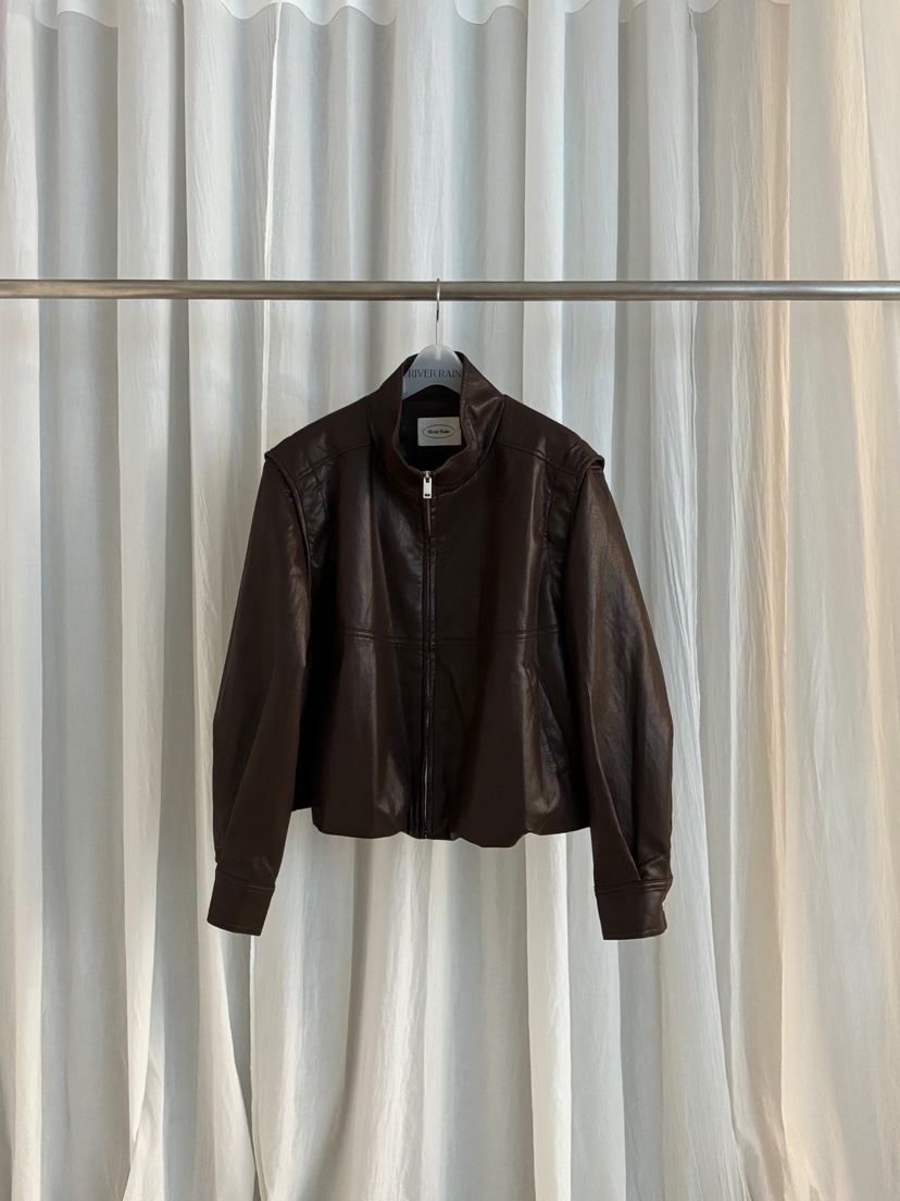 RIVER RAIN韓國代購㊣女士新品25秋冬休閑真品職業夾克皮革RIVER RAIN夾克圖色1