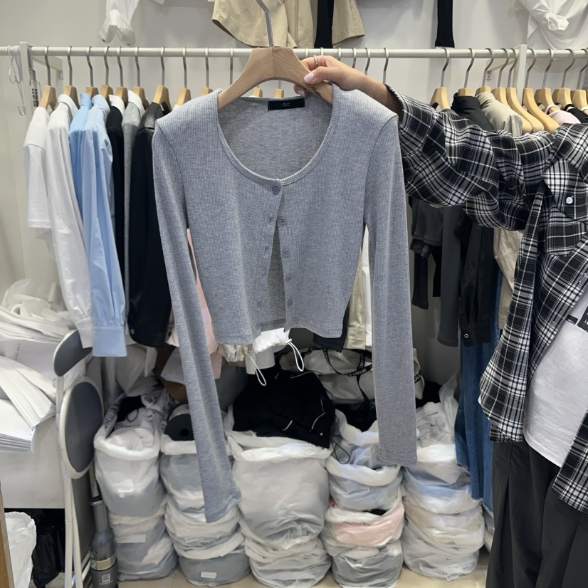 Q C東大門㊣實拍女裝新品25秋冬時尚休閑套裝兩件套套裝開衫Republlc of qc套裝圖色1