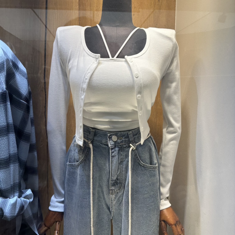 Q C東大門㊣實拍女裝新品25秋冬時尚休閑套裝兩件套套裝開衫Republlc of qc套裝圖色2