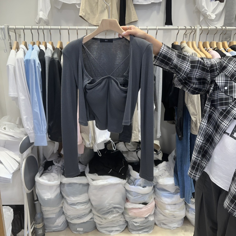 Q C東大門㊣實拍女裝新品25秋冬時尚休閑套裝兩件套套裝開衫Republlc of qc套裝圖色4