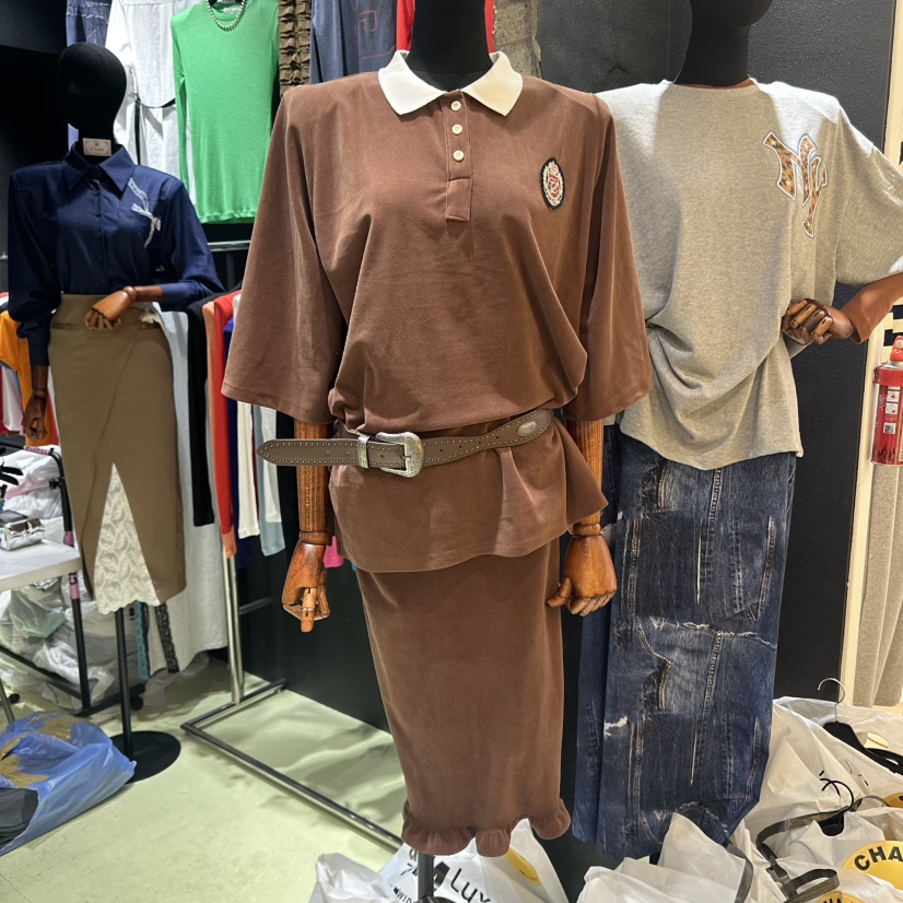 CHAVI韓國直郵㊣女士新款真品人氣25秋冬休閑職業長裙天鵝絨CHAVI長裙