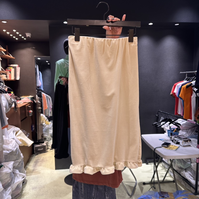 CHAVI韓國直郵㊣女士新款真品人氣25秋冬休閑職業長裙天鵝絨CHAVI長裙圖色2