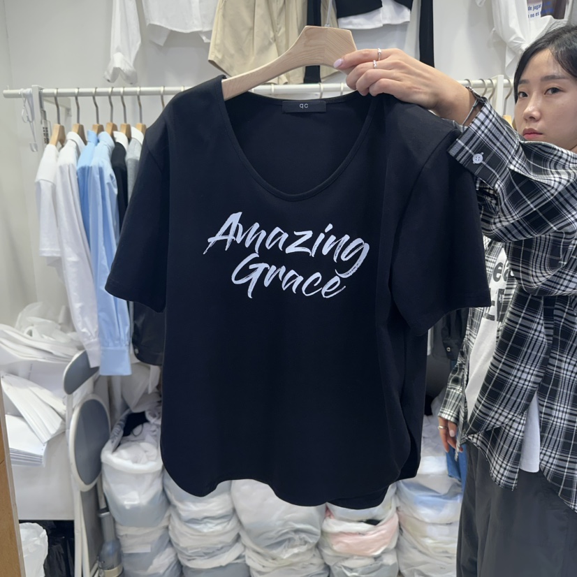Q C東大門㊣實拍女裝新款休閑真品25秋冬職業時尚推薦人氣T恤Republlc of qcT恤圖色2