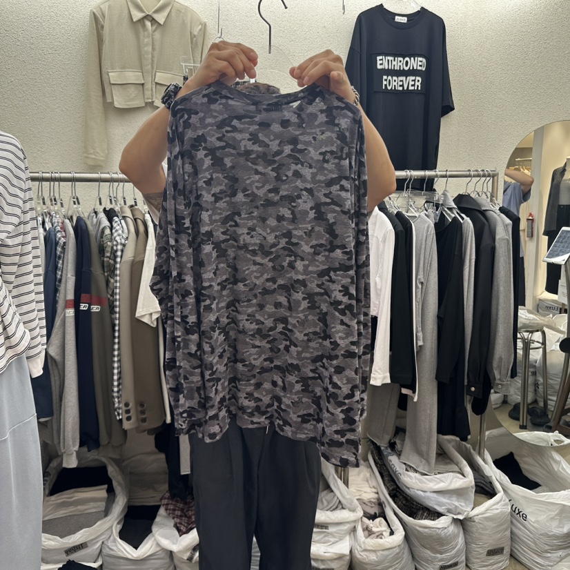 MAGOT韓國直郵㊣女士新品職業25秋冬熱賣休閑時尚長袖T恤迷彩IIIΛGOT/MAGOT長袖T恤
