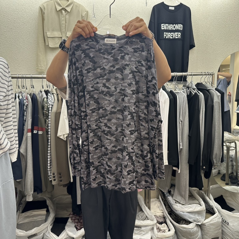 MAGOT韓國直郵㊣女士新品職業25秋冬熱賣休閑時尚長袖T恤迷彩IIIΛGOT/MAGOT長袖T恤圖色2