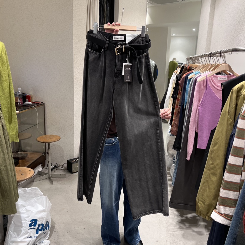 SSEMIENNE韓國直郵㊣女裝新品時尚25秋冬推薦牛仔褲不含腰帶SSENIQUE牛仔褲圖色1