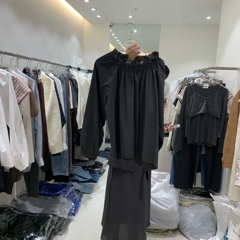 THE REST韓國代購㊣女裝新品熱賣時尚真品25秋冬襯衫蕾絲衫THE REST/UNNOEUD襯衫/蕾絲衫圖色3