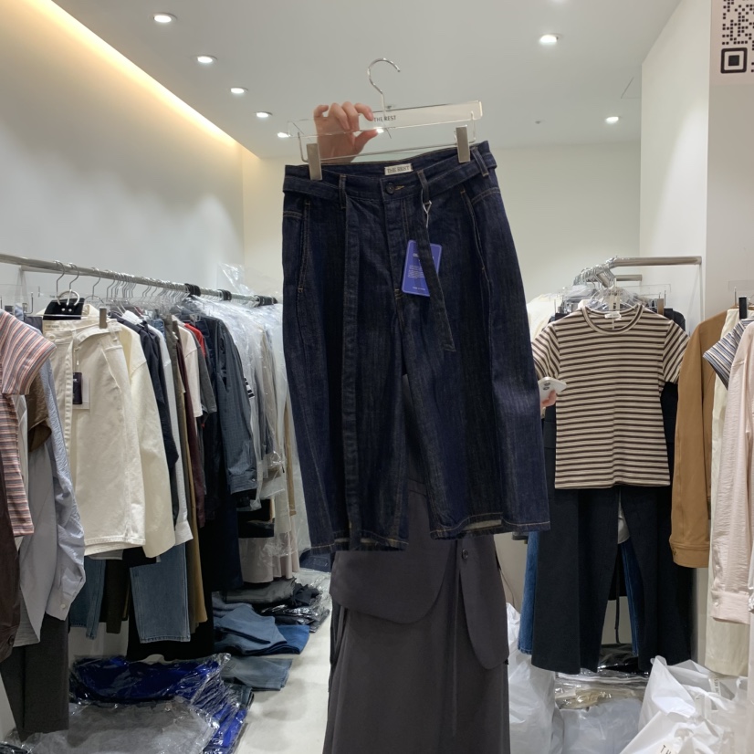 THE REST東大門㊣實拍女士新品推薦時尚真品熱賣短褲含腰帶THE REST/UNNOEUD短褲圖色2