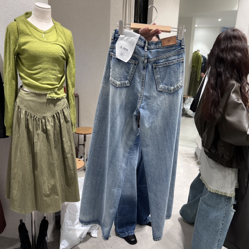 SSEMIENNE韓國代購㊣女士新款職業熱賣真品休閑時尚人氣牛仔褲SSENIQUE牛仔褲
