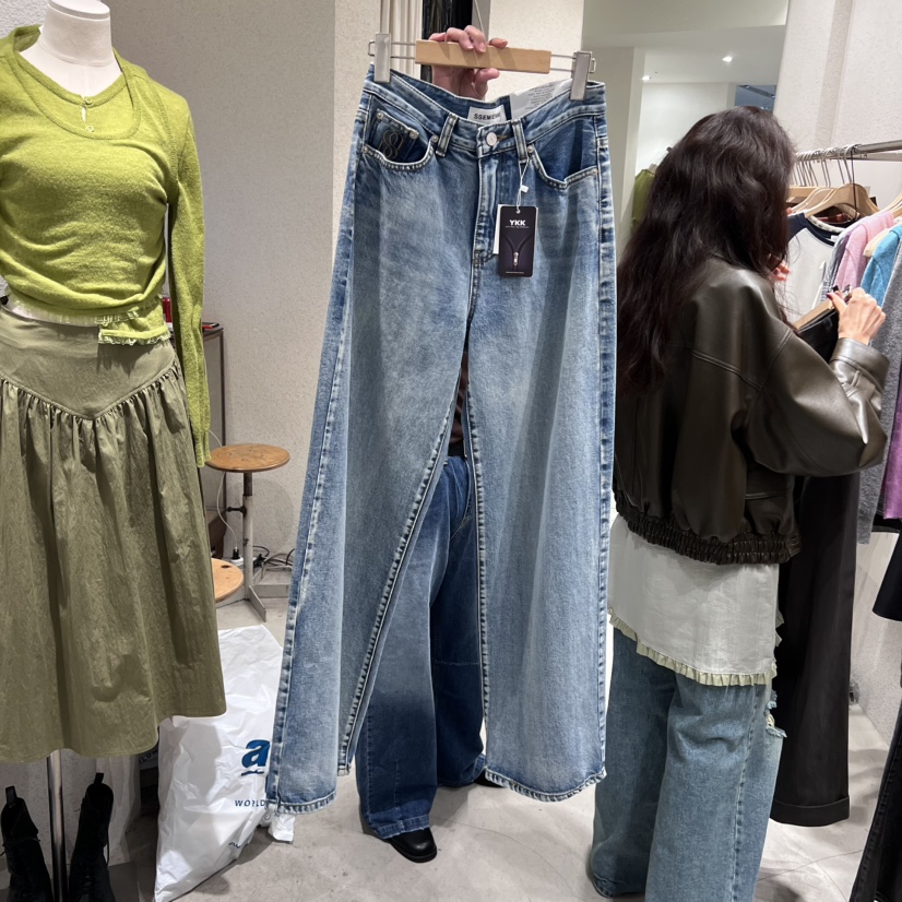 SSEMIENNE韓國代購㊣女士新款職業熱賣真品休閑時尚人氣牛仔褲SSENIQUE牛仔褲圖色1