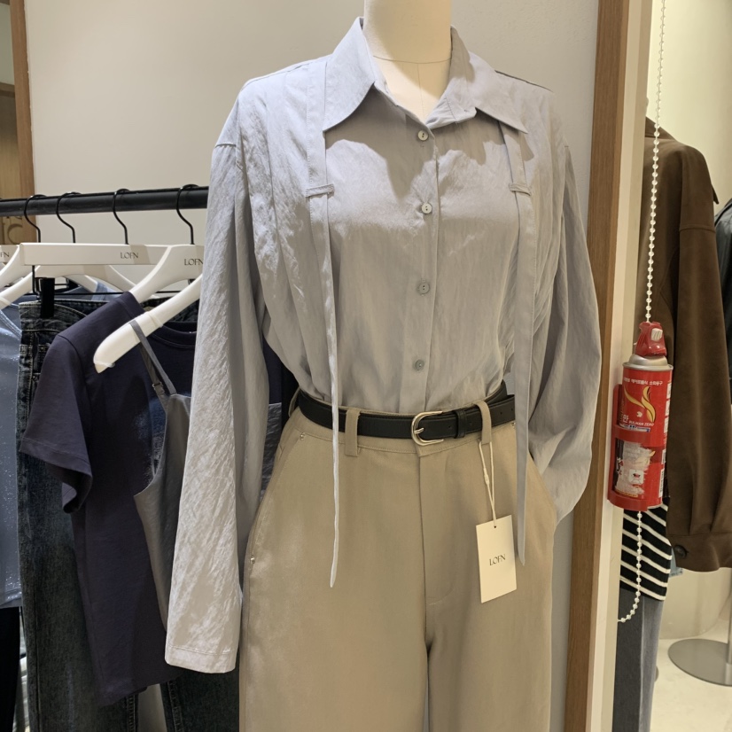 LOFN東大門㊣實拍女裝新款熱賣職業真品人氣25秋冬襯衫蕾絲衫LOFN襯衫/蕾絲衫圖色3