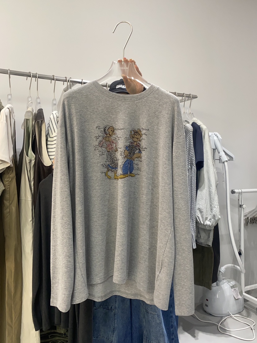 LOOKK韓國代購㊣女士新品25秋冬時尚推薦熱賣長袖T恤大力水手LOOKK長袖T恤圖色2