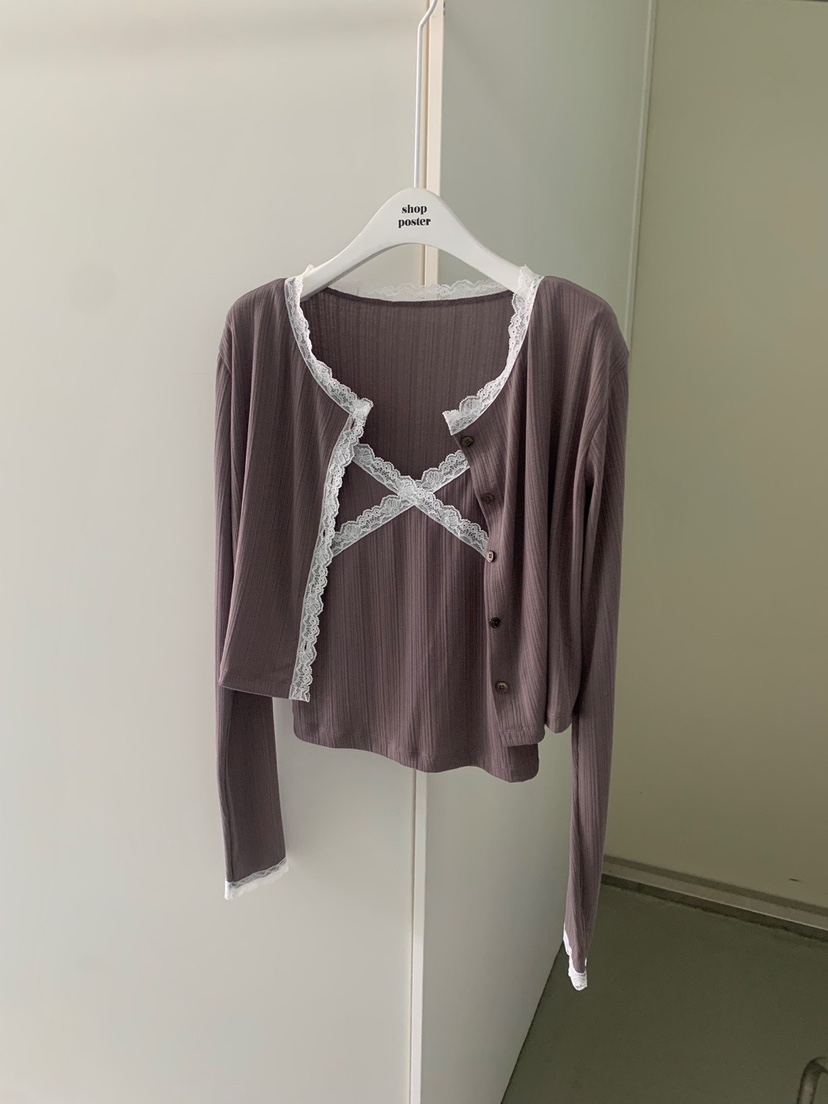 SHOP POSTER東大門㊣代購女裝新品25秋冬職業套裝套裝開衫SHOP_POSTER套裝圖色3