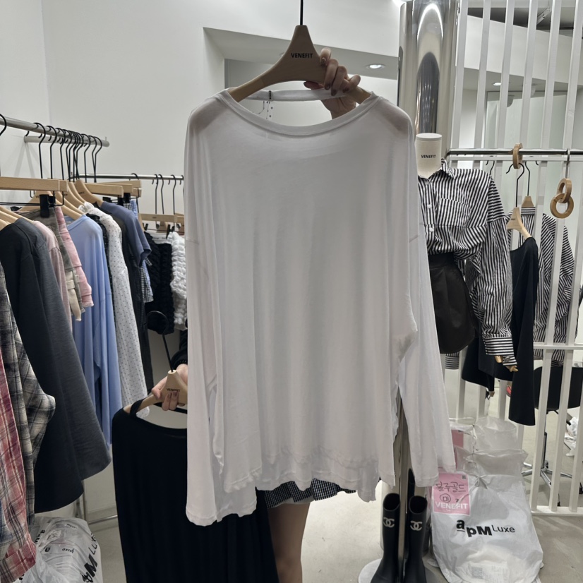 VENEFIT韓國直郵㊣女士新品時尚推薦真品休閑25秋冬長袖T恤VENEFIT/JENNIE長袖T恤圖色1
