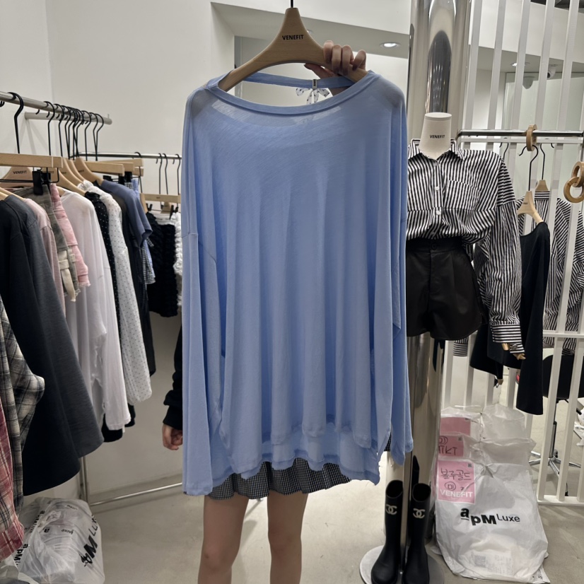 VENEFIT韓國直郵㊣女士新品時尚推薦真品休閑25秋冬長袖T恤VENEFIT/JENNIE長袖T恤圖色2