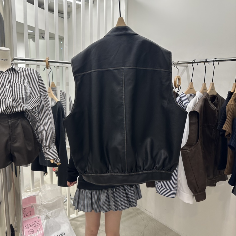 VENEFIT韓國代購㊣女裝新品職業人氣時尚休閑熱賣推薦25秋冬馬甲VENEFIT/JENNIE馬甲