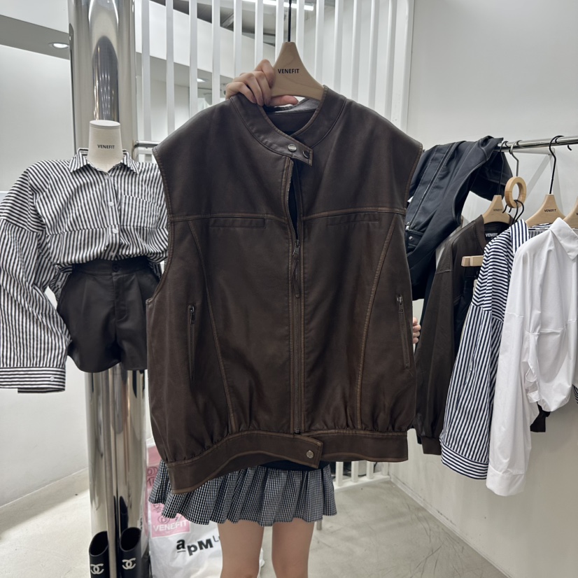 VENEFIT韓國代購㊣女裝新品職業人氣時尚休閑熱賣推薦25秋冬馬甲VENEFIT/JENNIE馬甲